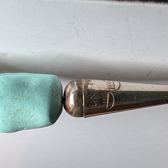 Chinese Turquoise Knuckle Bone Bead Necklace 42g - Picture 7 of 8